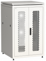 ITK Шкаф сетевой напольный 19" LINEA N 24U 800х800мм двустворчатая перфорированная дверь, задняя перфорированная серый