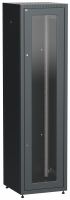 ITK Шкаф сетевой напольный LINEA E 47U 600х600мм стеклянная передняя дверь задняя металлическая черный