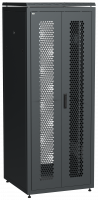 ITK Шкаф сетевой напольный 19" LINEA N 42U 800х800мм двустворчатая перфорированная дверь, задняя перфорированная черный