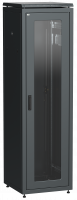 ITK Шкаф сетевой напольный 19" LINEA N 47U 600х600мм стеклянная передняя дверь, задняя металлическая черный