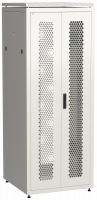 ITK Шкаф сетевой напольный 19" LINEA N 42U 800х800мм двустворчатая перфорированная дверь, задняя перфорированная серый