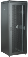 ITK Шкаф сетевой напольный 19" LINEA N 28U 800х800мм перфорированная передняя дверь, задняя металлическая черный