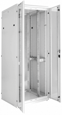 ITK Шкаф серверный 19" LINEA S 33U 800х1000мм передняя двухстворчатая перфорированная дверь, задняя перфорированная серый (комплект 3 коробки - часть 2 из 3)