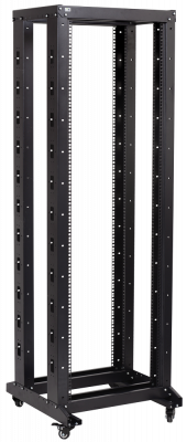 ITK Стойка открытая монтажная двухрамная LINEA F 47U 600x600мм на роликах черная