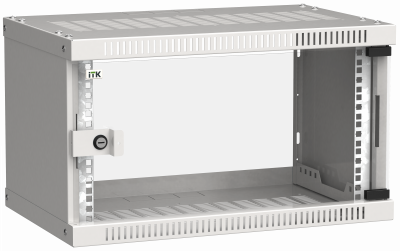 ITK Шкаф настенный LINEA WE 6U 550х350мм дверь стекло серый
