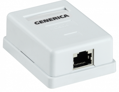 Розетка информационная настенная RJ45 кат.5E FTP 1 порт GENERICA