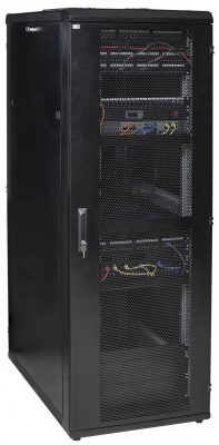 ITK Шкаф серверный 19" LINEA S 24U 600х1000мм перфорированные передняя и задняя двери черный (место 1 из 3)