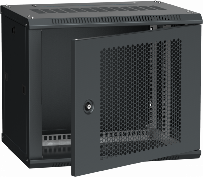 ITK Шкаф настенный LINEA W 9U 600х450мм дверь перфорированная RAL 9005