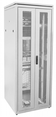 ITK Шкаф сетевой напольный 19" LINEA N 47U 800х800мм двустворчатая перфорированная дверь, задняя перфорированная серый