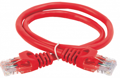 ITK Коммутационный шнур (патч-корд) кат.6 UTP PVC 0,5м красный