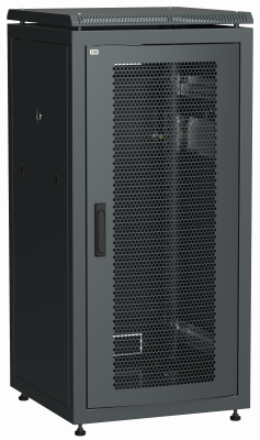ITK Шкаф сетевой напольный 19" LINEA N 28U 600х600мм перфорированная передняя дверь черный
